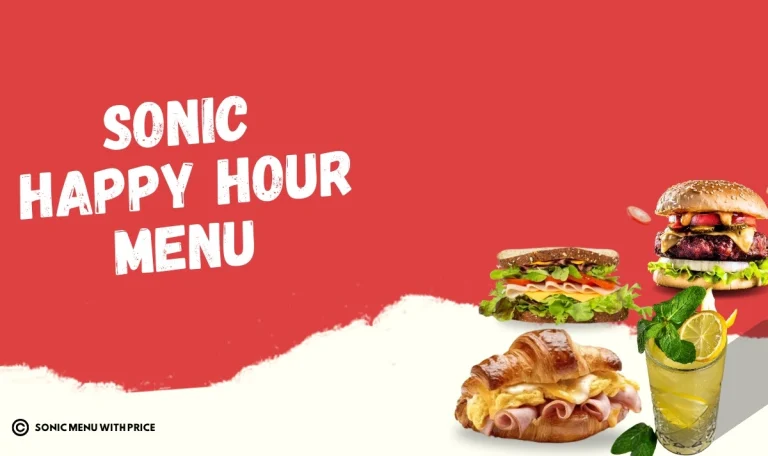 Sonic happy hour munu